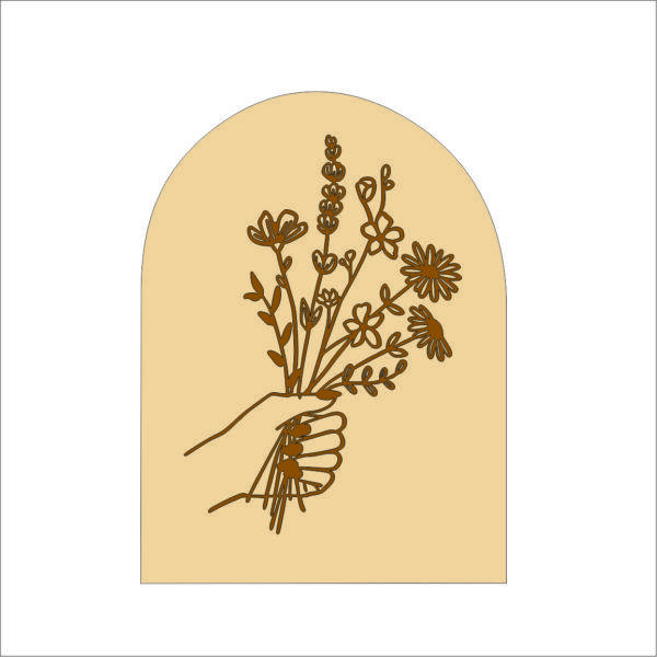 MDF Base Engraved Flower Bunch 2