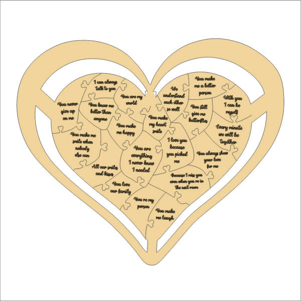 Quote in Heart mdf macrame
