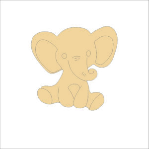 MDF Cutout Elephant
