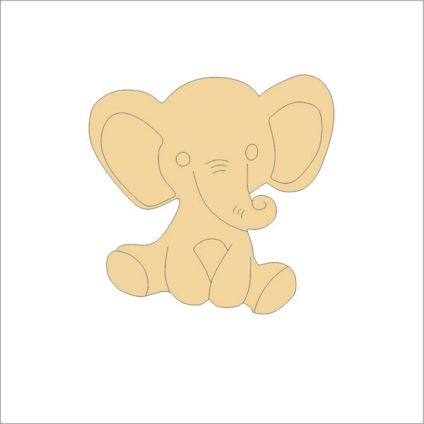 MDF Cutout Elephant