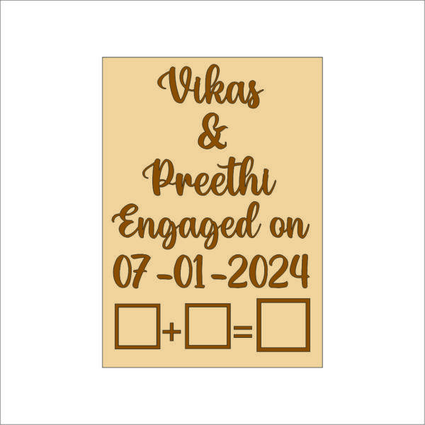 MDF Base Engraved Wedding Card