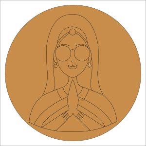 103 Rajasthani Woman Pre Marked Round Base