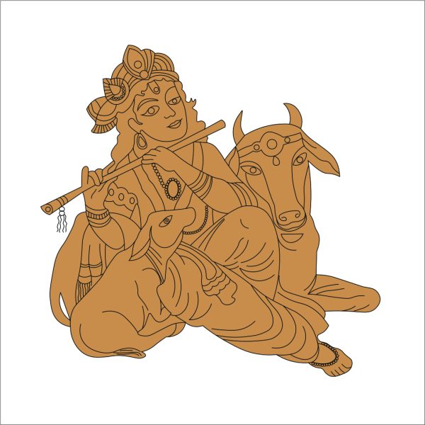 20 Krishna Cow Pre Marked Mdf Base