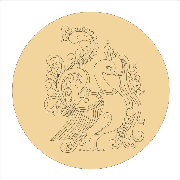 Peacock Pre Marked Round Base