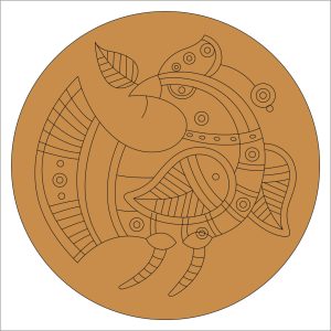 Peacock Pre Marked Round Base