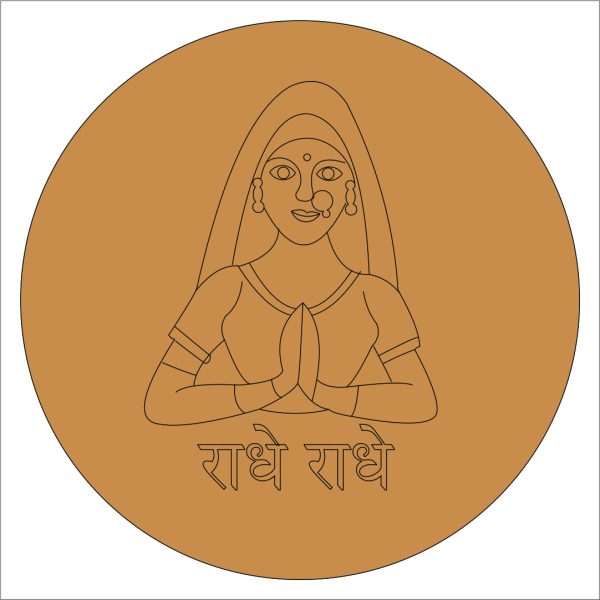 Rajasthani Lady Pre Marked Round Base