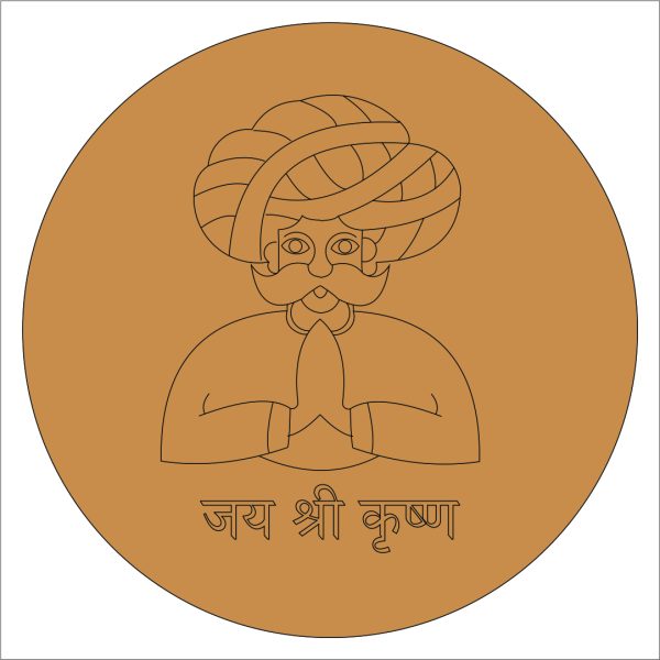 71 Rajasthani Man Pre Marked Round Base