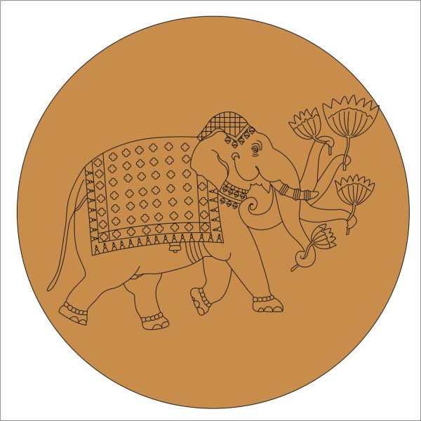 Elephant Pre Marked Round Base