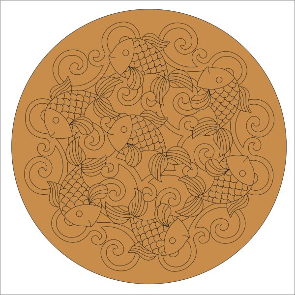 Fish Pre Marked Round Base