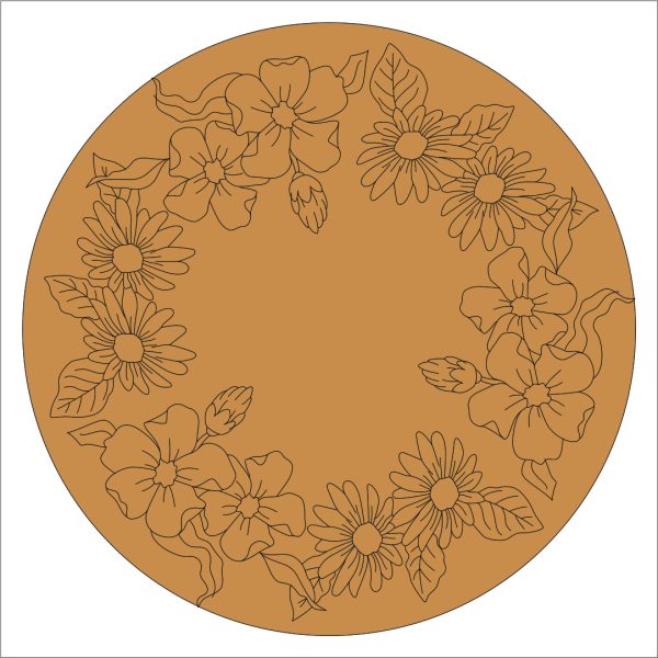 Floral Pre Marked Round Base