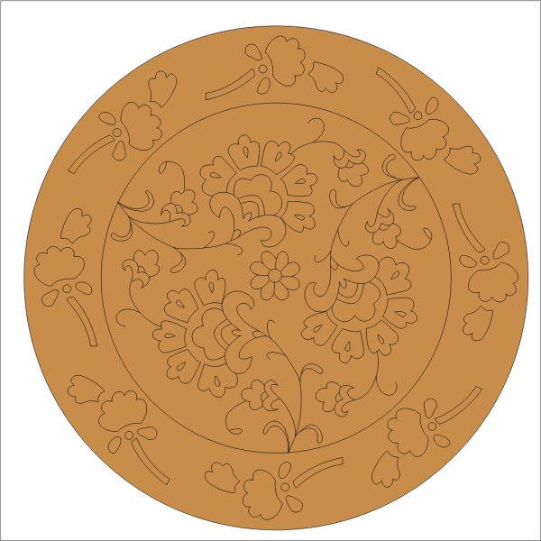 Floral Pre Marked Round Base