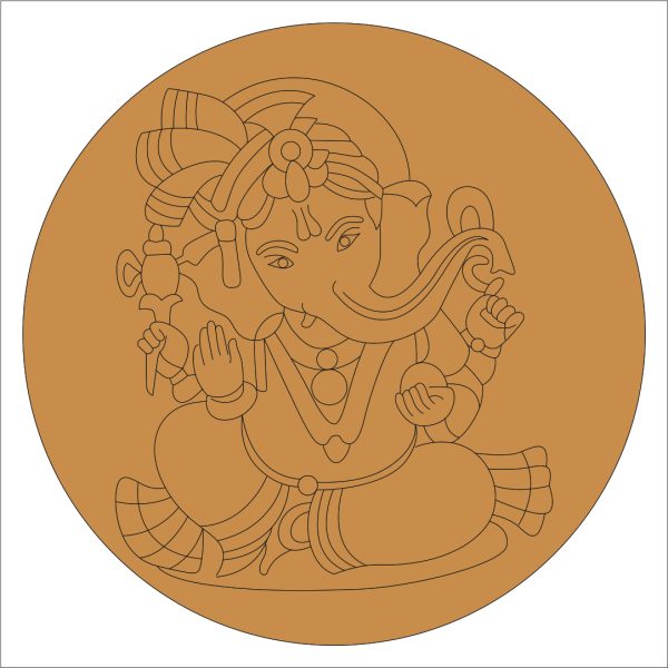 Ganesha Pre Marked Round Base