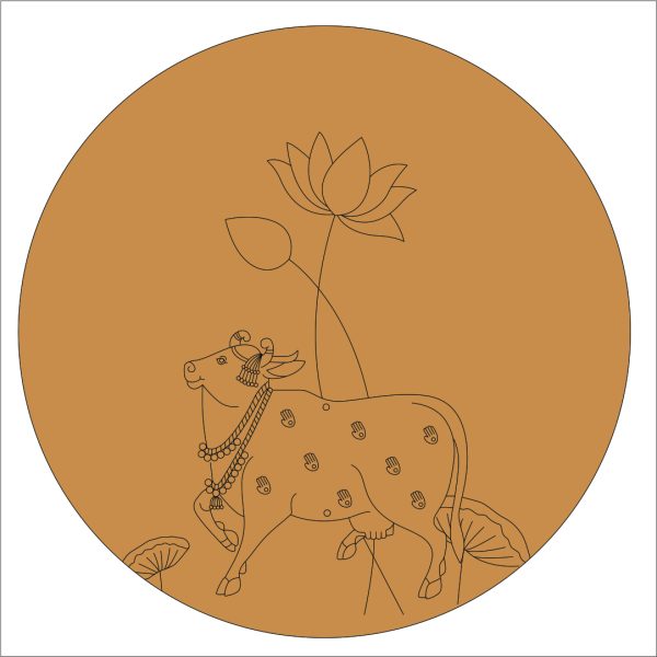 Cow Lotus Pre Marked Round Base