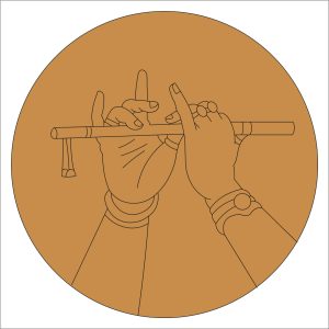 Krishna Flute Pre Marked Round Base