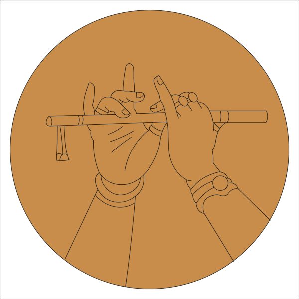 Krishna Flute Pre Marked Round Base