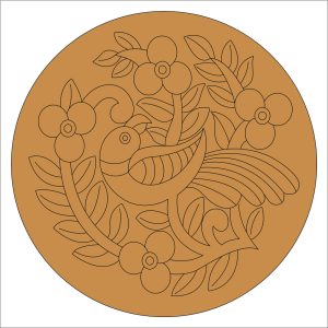 Parrot Floral Pre Marked Round Base