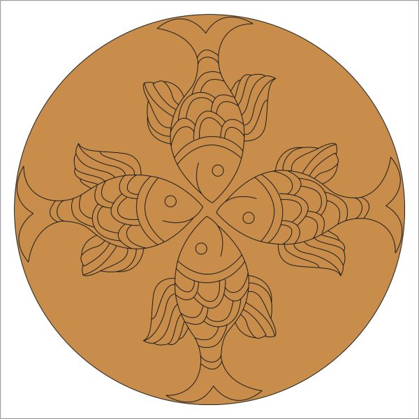 Fish Pre Marked Round Base