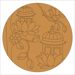 Floral Dome Pre Marked Round Base