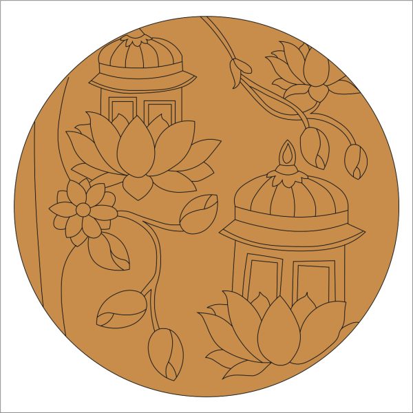 Floral Dome Pre Marked Round Base